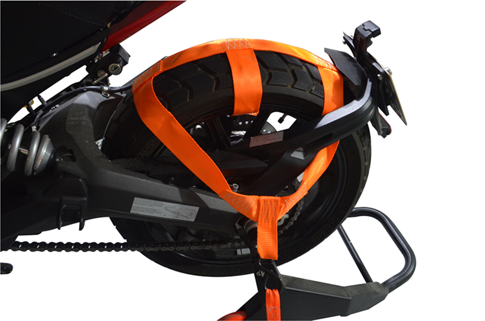 Motorcycle Rear Wheel Handlebar Transport Bar Tie Down Strap 