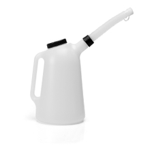 Plastic JERRY FUEL CAN 5L White with Red/Black Cap