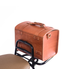  High Quality Handwork Scooter Leather Classic Soft Top Box Luggage Storage Bag