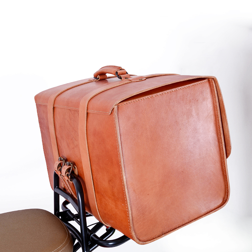  Vespa Brown Leather Top Bag Big Size