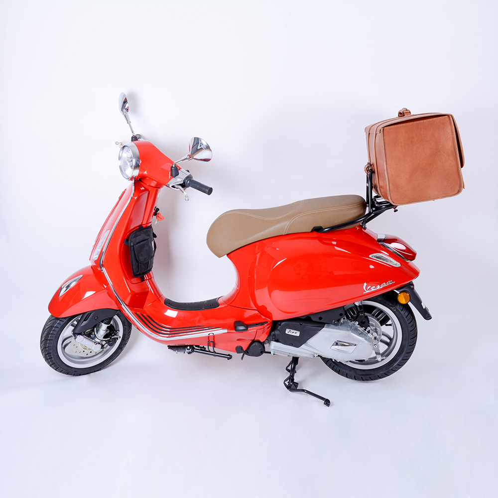  Vespa Brown Leather Top Bag Big Size