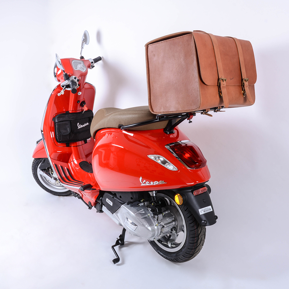  Vespa Brown Leather Top Bag Big Size