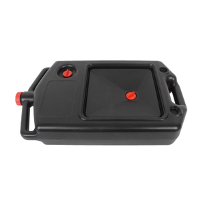 Motorcycle Plastic 8L Oil Drain Pan Black with Red Cap