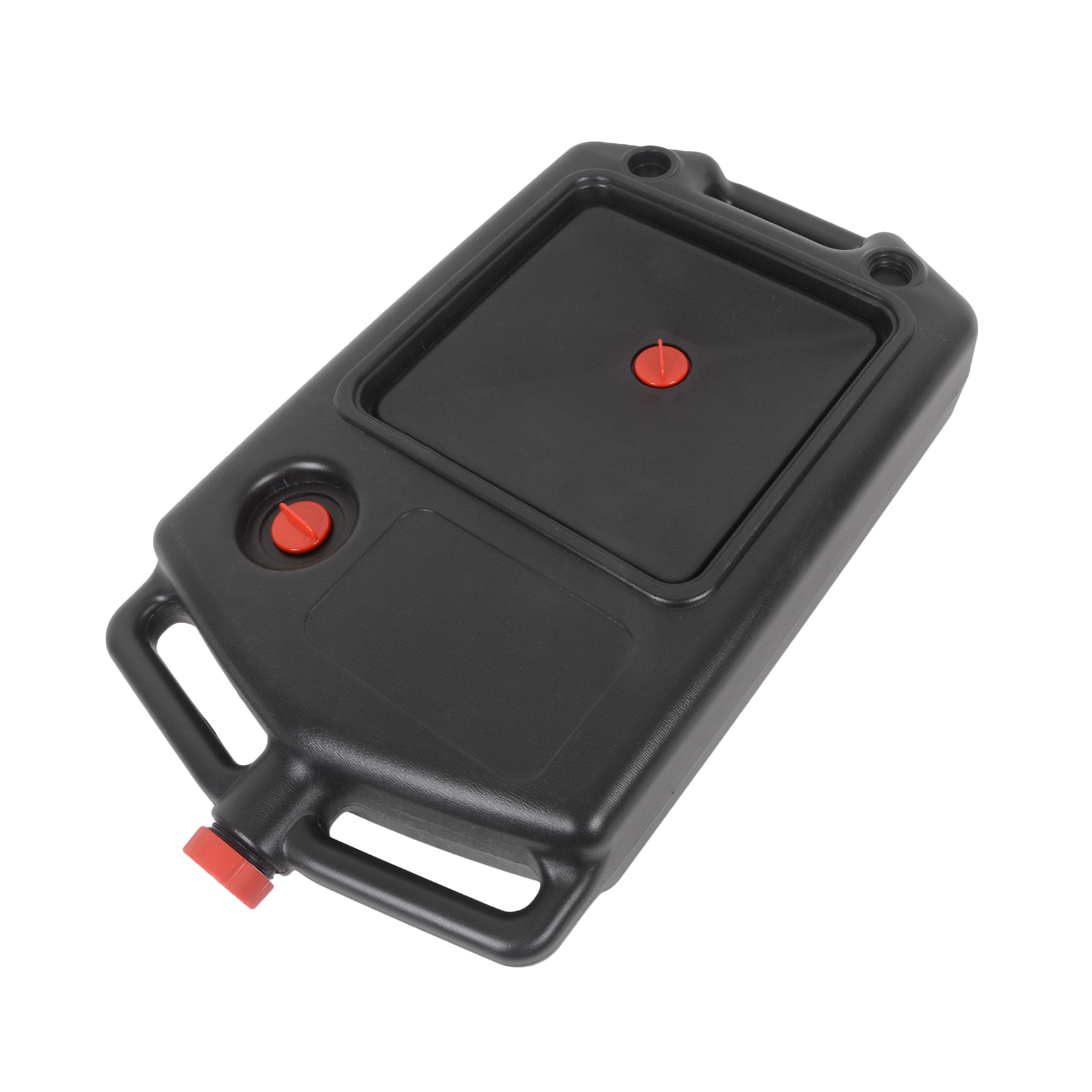 Motorcycle Plastic 8L Oil Drain Pan Black with Red Cap