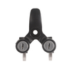 Motorcycle helmet lock with double hooks