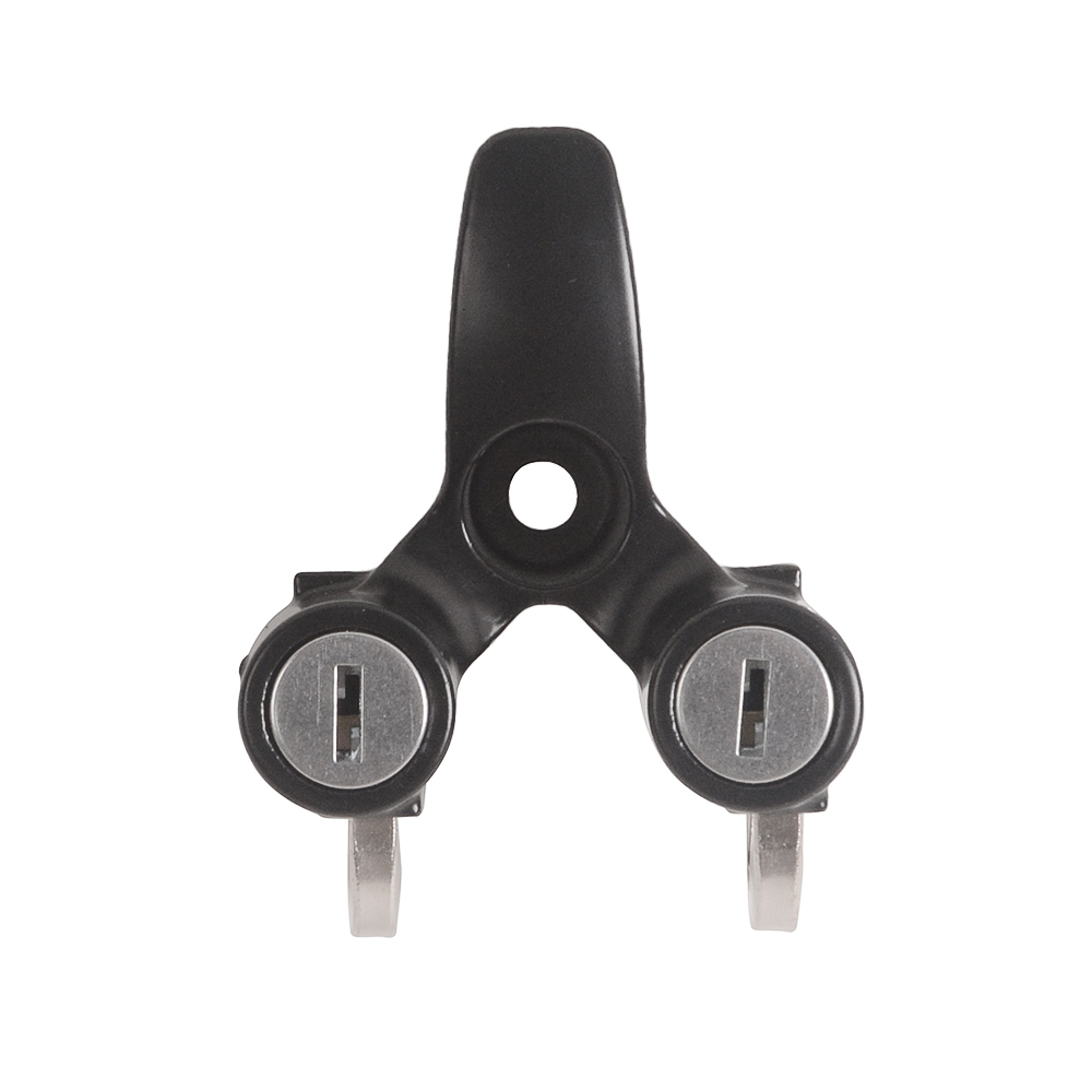 Motorcycle helmet lock with double hooks