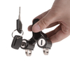 Motorcycle helmet lock with double hooks